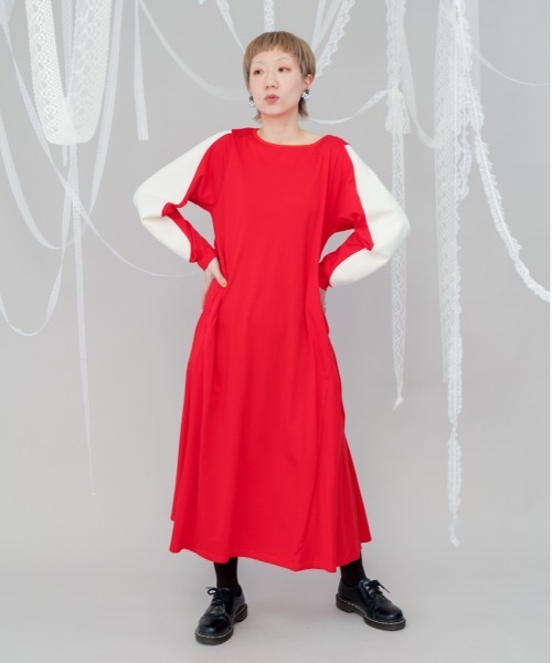 【セール】うねうねスリーブワンピース(ワンピース)|unica(ユニカ) 【セール】うねうねスリーブワンピース(ワンピース)|unica(ユニカ)