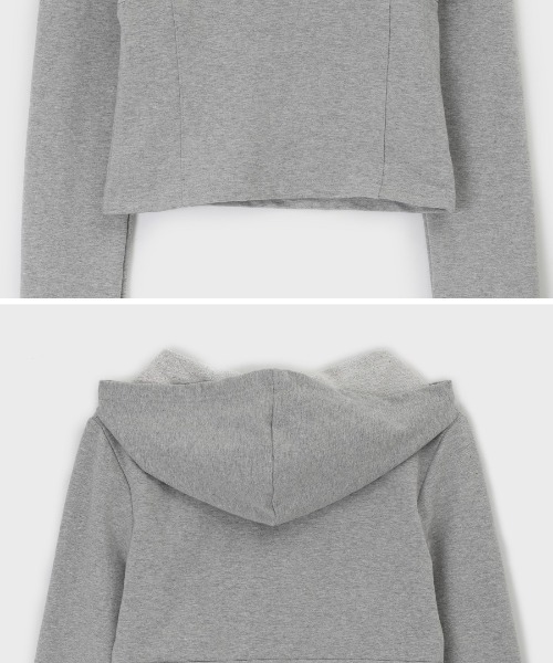 BLACKUP（ブラックアップ）の「[MADE] チェロボタンパーカー長袖Tシャツ（パーカー・レディース・グレー/ブラック・ONESIZE）」の7枚目の写真