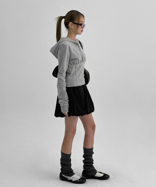 BLACKUP（ブラックアップ）の「[MADE] チェロボタンパーカー長袖Tシャツ（パーカー・レディース・グレー/ブラック・ONESIZE）」の17枚目の写真