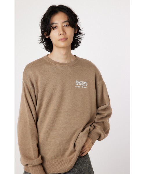 RODEO CROWNS WIDE BOWL（ロデオクラウンズワイドボウル）の「SIGNSダブルジャガードニットトップス（ニット/セーター・メンズ・ダークベージュ/ブラック/グレー×ホワイト・LARGE/MEDIUM）」の17枚目の写真