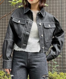 CERCA（チェルカ）の「【&soiree】デニムクロップドジャケット(CP)（デニムジャケット）」