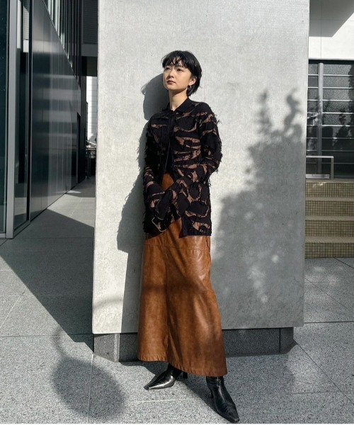 トップス Ameri VINTAGE UND LIKE DAMAGE KNIT TOP Ameri（アメリ）の「UND LIKE DAMAGE KNIT TOP（シャツ/ブラウス