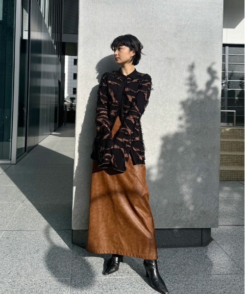 Ameri（アメリ）の「UND LIKE DAMAGE KNIT TOP（シャツ/ブラウス