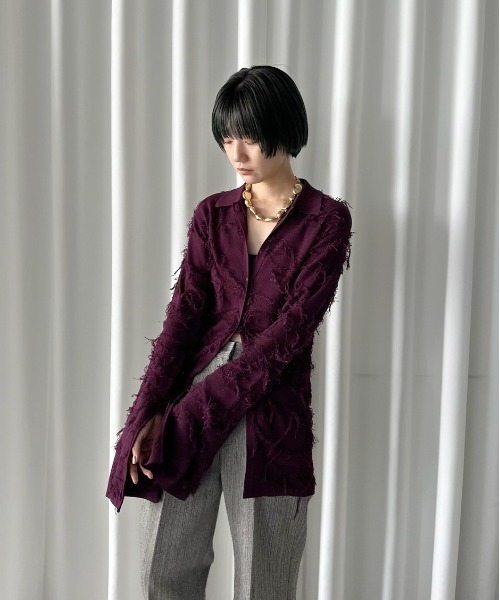 トップス Ameri UND LIKE DAMAGE KNIT TOP Ameri（アメリ）の「UND LIKE DAMAGE KNIT TOP（シャツ/ブラウス