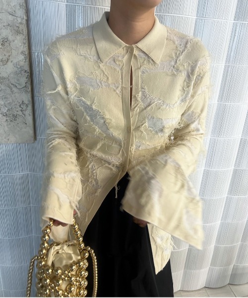Ameri（アメリ）の「UND LIKE DAMAGE KNIT TOP（シャツ/ブラウス