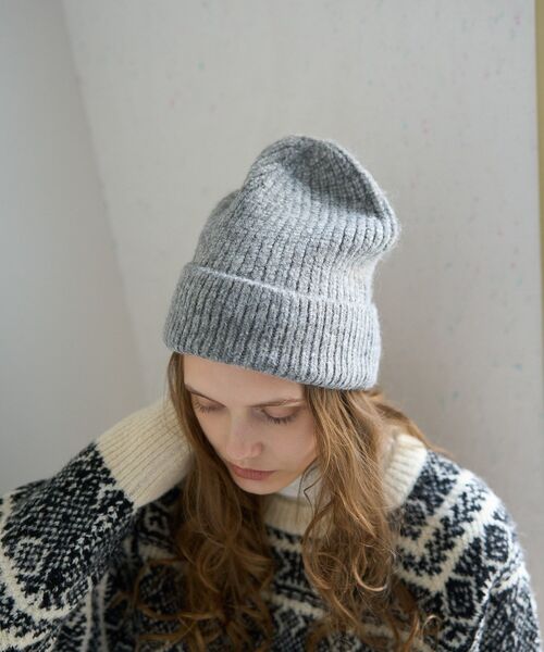 AMERICAN HOLIC(アメリカンホリック)の「リブニットCAP(ニットキャップ/ビーニー・レディース・ブラック/杢グレー/ブルー/アイボリー・FREE)」の16枚目の写真
