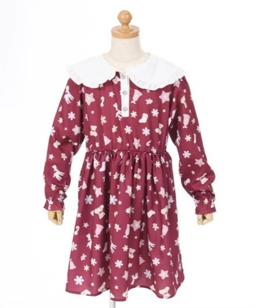 axes femme（アクシーズファム）の「アイシングクッキー柄ワンピ（ワンピース・キッズ・ネイビー/ワイン・MEDIUM/LARGE/X-LARGE）」の17枚目の写真