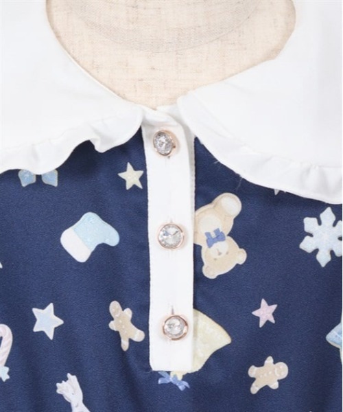 axes femme（アクシーズファム）の「アイシングクッキー柄ワンピ（ワンピース・キッズ・ネイビー/ワイン・MEDIUM/LARGE/X-LARGE）」の13枚目の写真