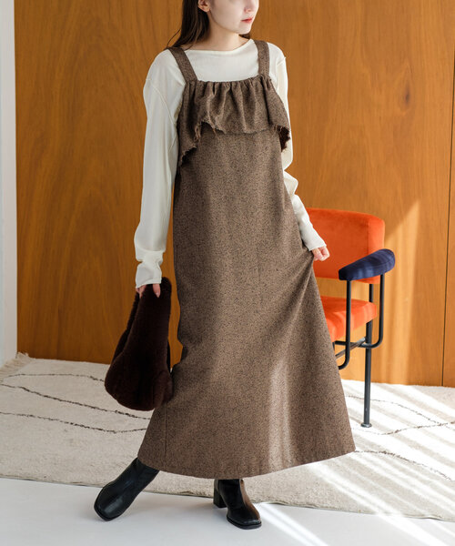 Kastane オケージョンドレス ブラウン サイズ1 オケージョンドレス/結婚式】Tulle layered bare dress