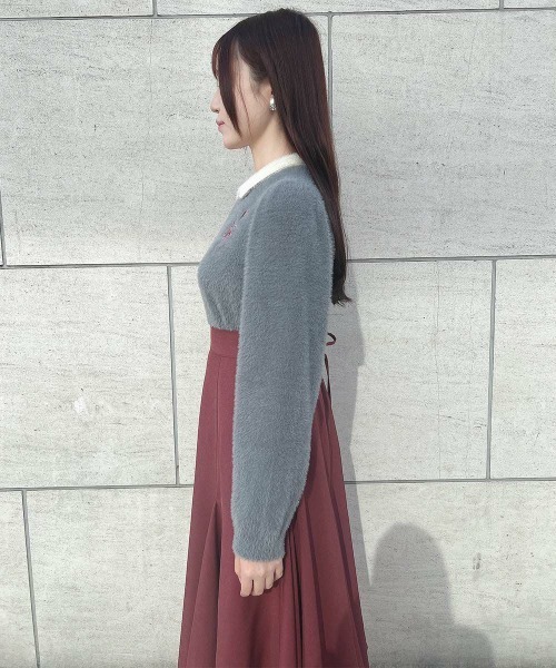 an another angelus（アンアナザーアンジェラス）の「バックレースアップトライアングルフレアースカート/ananotherangelus（スカート・レディース・グリーン/ピンク系その他・FREE）」の10枚目の写真