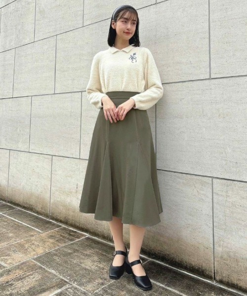 an another angelus（アンアナザーアンジェラス）の「バックレースアップトライアングルフレアースカート/ananotherangelus（スカート・レディース・グリーン/ピンク系その他・FREE）」の11枚目の写真