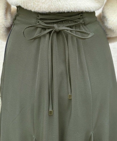 an another angelus（アンアナザーアンジェラス）の「バックレースアップトライアングルフレアースカート/ananotherangelus（スカート・レディース・グリーン/ピンク系その他・FREE）」の15枚目の写真