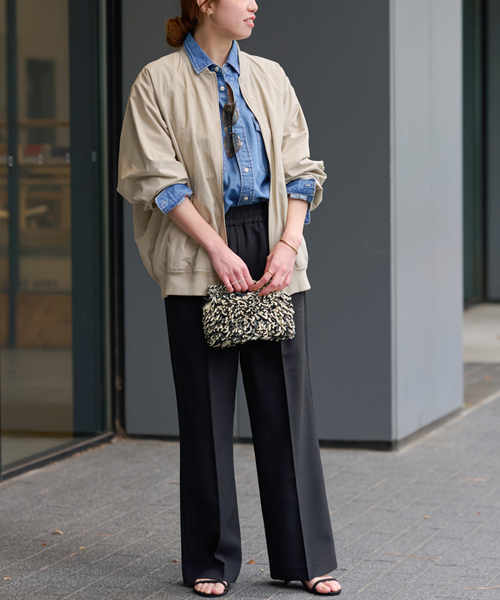 JOURNAL STANDARD relume(ジャーナルスタンダード レリューム)の「《追加》ウォッシャブルナイロンタッサーMA-1(MA-1・レディース・ネイビー/カーキ/ベージュ・FREE)」の5枚目の写真