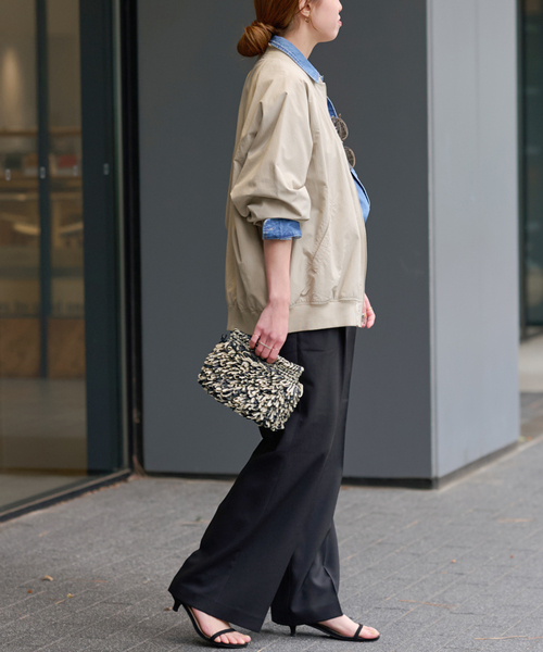 JOURNAL STANDARD relume(ジャーナルスタンダード レリューム)の「《追加》ウォッシャブルナイロンタッサーMA-1(MA-1・レディース・ネイビー/カーキ/ベージュ・FREE)」の4枚目の写真