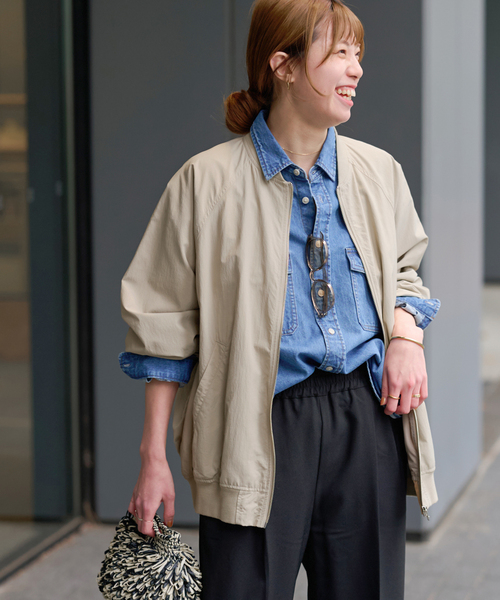 JOURNAL STANDARD relume(ジャーナルスタンダード レリューム)の「《追加》ウォッシャブルナイロンタッサーMA-1(MA-1・レディース・ネイビー/カーキ/ベージュ・FREE)」の6枚目の写真