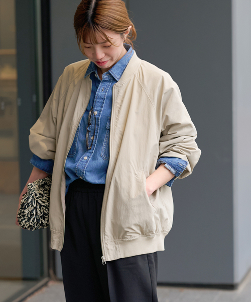 JOURNAL STANDARD relume(ジャーナルスタンダード レリューム)の「《追加》ウォッシャブルナイロンタッサーMA-1(MA-1・レディース・ネイビー/カーキ/ベージュ・FREE)」の9枚目の写真