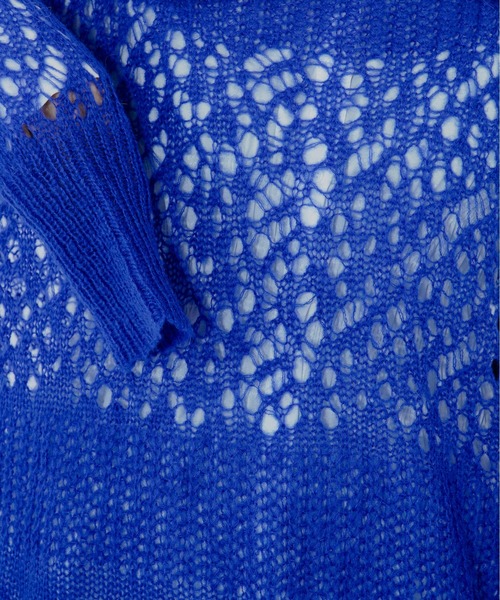 Ezick（エジック）の「Mood design スカシアミニット（ニット/セーター・レディース・ライトグリーン/ライトグレー/ブルー・FREE）」の4枚目の写真