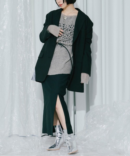 Ezick（エジック）の「Mood design スカシアミニット（ニット/セーター・レディース・ライトグリーン/ライトグレー/ブルー・FREE）」の10枚目の写真