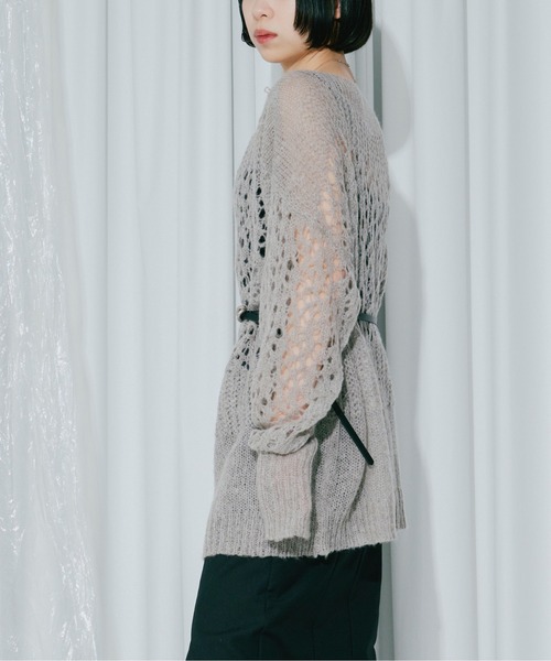 Ezick（エジック）の「Mood design スカシアミニット（ニット/セーター・レディース・ライトグリーン/ライトグレー/ブルー・FREE）」の7枚目の写真