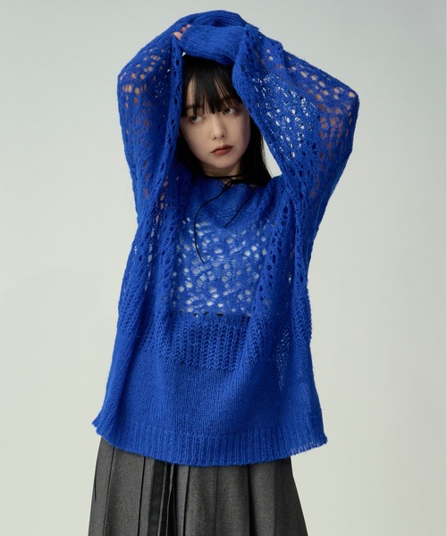 【タグ付き未使用】セピエ　ニットオールイン　モカ36 セール】Mood design スカシアミニット（ニット/セーター