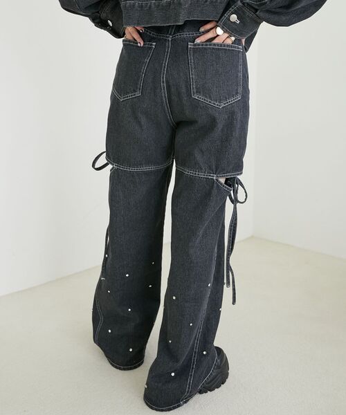 希少デザイン ブラックピースナウ パンツ サイドバック付 M AIC.（エーアイシー）の「サイドカットアウトタックパンツ（スラックス