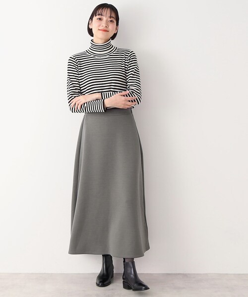 Dessin(デッサン)の「【ウエストゴム・洗える】ダンボールジャージマーメイドスカート(S~L)(スカート・レディース・チャコールグレー/ネイビー・01/02/03)」の5枚目の写真