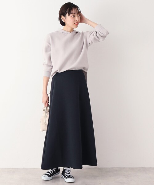 Dessin(デッサン)の「【ウエストゴム・洗える】ダンボールジャージマーメイドスカート(S~L)(スカート・レディース・チャコールグレー/ネイビー・01/02/03)」の9枚目の写真