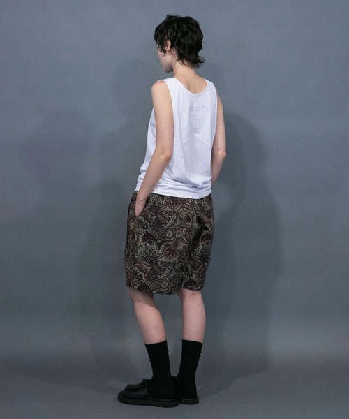 my beautiful landlet(マイビューティフルランドレット)の「【my beautiful landlet】 PAISLEY GOBELIN WEAVING WIDE SHORT PANTS(その他パンツ・メンズ・ネイビー/ベージュ/グリーン・1/0)」の6枚目の写真
