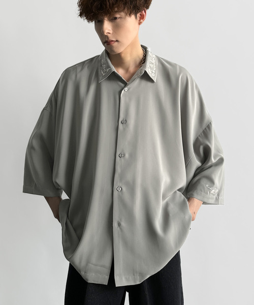 シャツ+ブラウス(長袖+七分) MACHATT over dolman shirt dolman sleeve open color shirt/ドルマンスリーブオープン