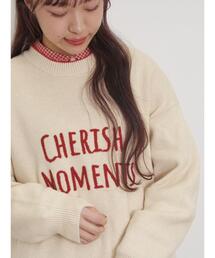 Samansa Mos2 | ◎レタリング配色ニット(ニット/セーター)