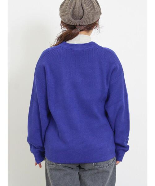 Samansa Mos2(サマンサ モスモス)の「◎レタリング配色ニット(ニット/セーター・レディース・チャコールグレー/ブルー/キナリ/グレー・F)」の8枚目の写真