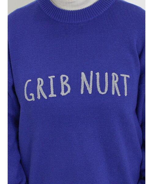 Samansa Mos2(サマンサ モスモス)の「◎レタリング配色ニット(ニット/セーター・レディース・チャコールグレー/ブルー/キナリ/グレー・F)」の11枚目の写真