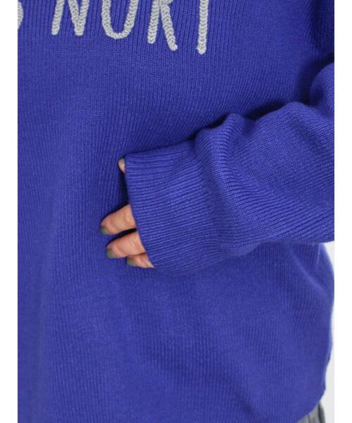 Samansa Mos2(サマンサ モスモス)の「◎レタリング配色ニット(ニット/セーター・レディース・チャコールグレー/ブルー/キナリ/グレー・F)」の12枚目の写真