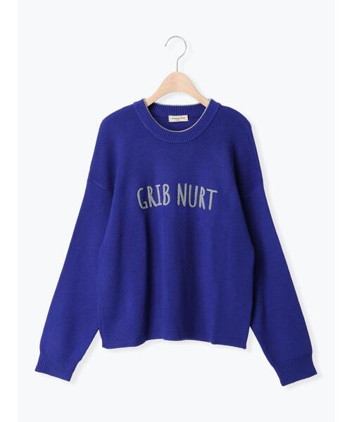 Samansa Mos2(サマンサ モスモス)の「◎レタリング配色ニット(ニット/セーター・レディース・チャコールグレー/ブルー/キナリ/グレー・F)」の18枚目の写真