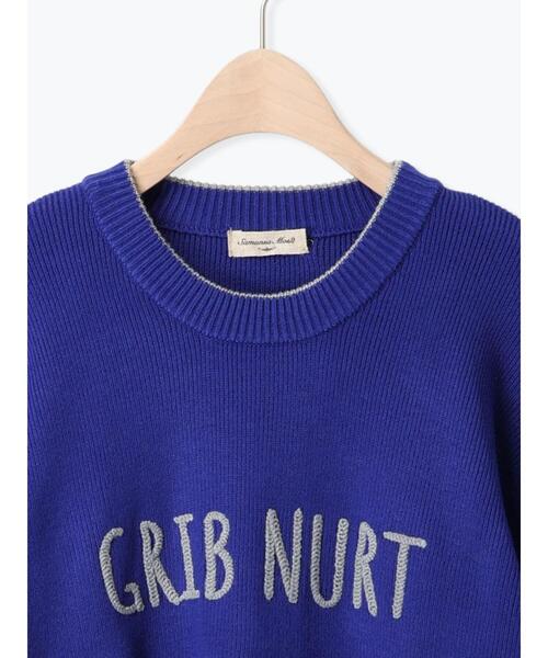 Samansa Mos2(サマンサ モスモス)の「◎レタリング配色ニット(ニット/セーター・レディース・チャコールグレー/ブルー/キナリ/グレー・F)」の20枚目の写真