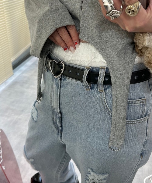 Alley Tokyo（アリートーキョー）の「ハートのベルト（ベルト・レディース・ブラック・FREE）」の4枚目の写真