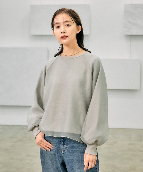 セール】裏毛シフォンドッキングプルオーバー/147632（Tシャツ