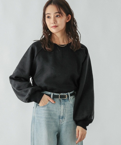 【ご成約】
天然樹形 アオダモ-白斑点模様の美しい一本立ち セール】裏毛シフォンドッキングプルオーバー/147632（Tシャツ