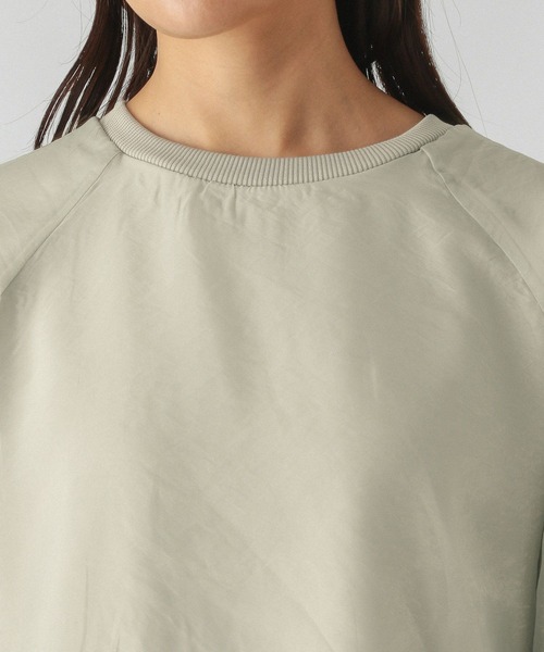 GLOBAL WORK(グローバルワーク)の「裏毛シフォンドッキングプルオーバー/147632(Tシャツ/カットソー・レディース・グレイッシュベージュ/ミント/アイボリー/ブラック・MEDIUM/LARGE)」の15枚目の写真