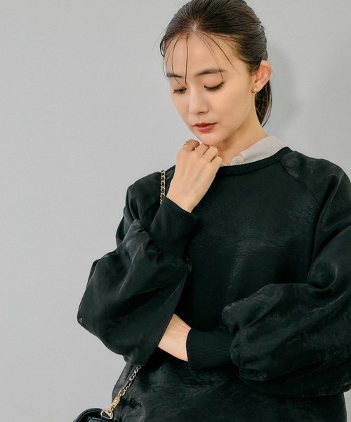 セール】裏毛シフォンドッキングプルオーバー/147632（Tシャツ