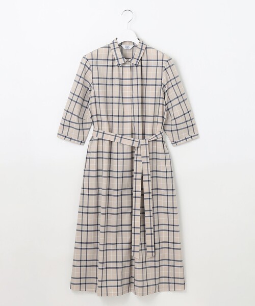 J.PRESS(ジェイプレス)の「【洗える】コンパクトチェック シャツカラー ワンピース(シャツワンピース・レディース・ネイビー系3/ベージュ系3・T13/T15)」の11枚目の写真