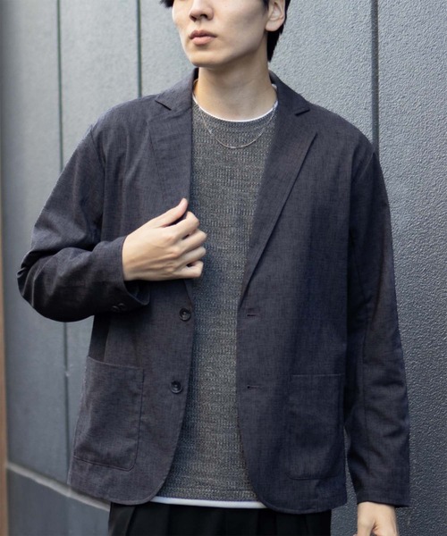 NAVY(ネイビー)の「NAVY メランジ調 レイヤードTシャツ(Tシャツ/カットソー・メンズ・ベージュ系/ブラック系/ネイビー系・M/S/XL/L)」の9枚目の写真