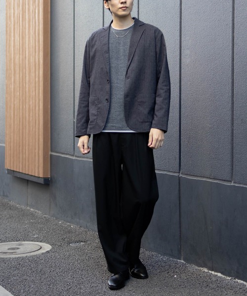 NAVY(ネイビー)の「NAVY メランジ調 レイヤードTシャツ(Tシャツ/カットソー・メンズ・ベージュ系/ブラック系/ネイビー系・M/S/XL/L)」の10枚目の写真