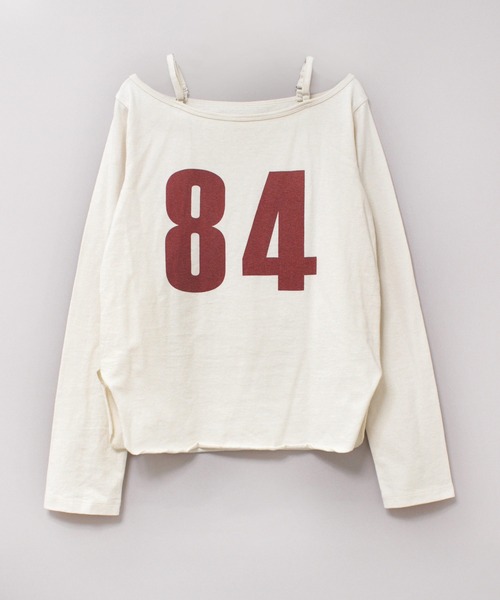 RNA（アールエヌエー）の「M2376 オフショルナンバリングプルオーバー（Tシャツ/カットソー・レディース・ホワイト/グリーン/ブラック・MEDIUM）」の6枚目の写真