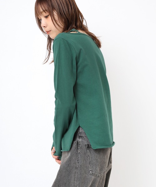 RNA（アールエヌエー）の「M2376 オフショルナンバリングプルオーバー（Tシャツ/カットソー・レディース・ホワイト/グリーン/ブラック・MEDIUM）」の7枚目の写真