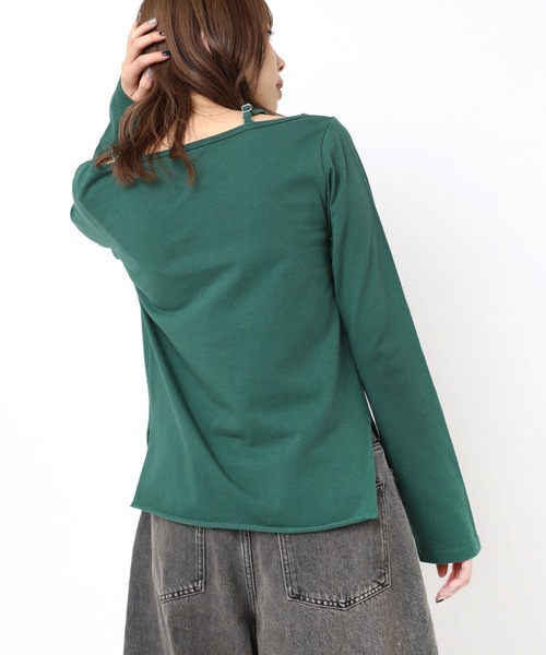 RNA（アールエヌエー）の「M2376 オフショルナンバリングプルオーバー（Tシャツ/カットソー・レディース・ホワイト/グリーン/ブラック・MEDIUM）」の8枚目の写真