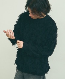 Fringe design oversized knit sweater / フリンジデザインオーバーサイズニットセーター