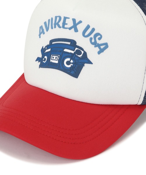 AVIREX(アヴィレックス)の「VARSITY RADIO MOTIF MESHCAP / バーシティ ラジオモチーフ メッシュキャップ / AVIREX / アヴィレックス(キャップ・メンズ・チャコールグレー/レッド・F)」の8枚目の写真
