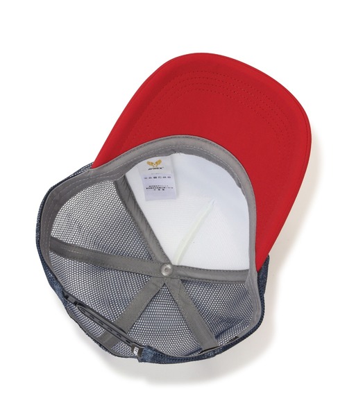 AVIREX(アヴィレックス)の「VARSITY RADIO MOTIF MESHCAP / バーシティ ラジオモチーフ メッシュキャップ / AVIREX / アヴィレックス(キャップ・メンズ・チャコールグレー/レッド・F)」の12枚目の写真