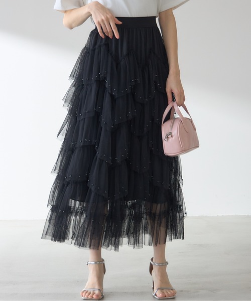 パールドットチュールスカート Rirandture リランドチュール パール  